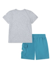Nike Blue Little Kids T-Shirt and Cargo Shorts Set - Image 2 of 5