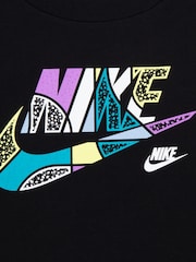 Nike Blue Little Kids Printed Logo T-Shirt and Shorts Set - Image 3 of 4
