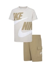 Nike Cream Little Kids T-Shirt and Cargo Shorts Set - Image 1 of 5
