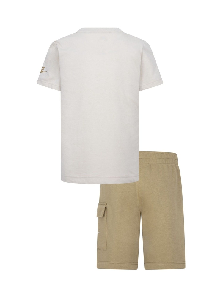 Nike Cream Little Kids T-Shirt and Cargo Shorts Set - Image 2 of 5