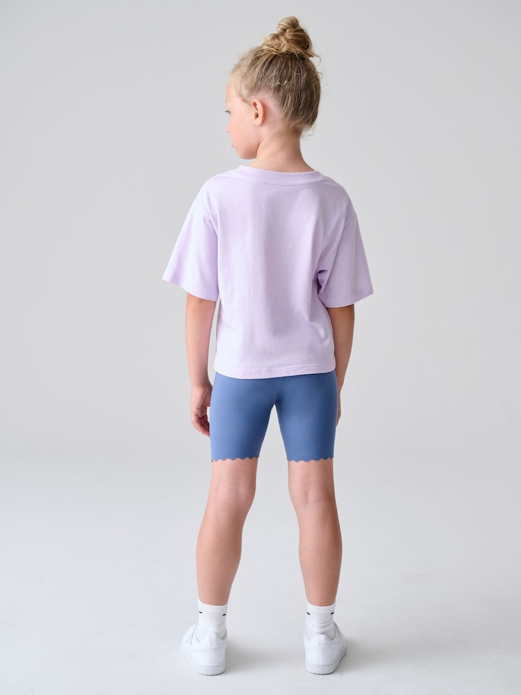 Nike Blue Little Kids Bike Shorts and T-Shirt Set - Image 2 of 6 Nike Blue Little Kids Bike Shorts and T-Shirt Set - Image 2 of 6