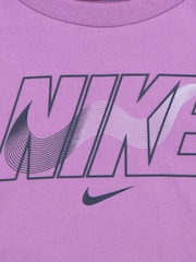 Nike Blue Swoosh Motion T-Shirt and Bike Shorts Set - Image 4 of 6