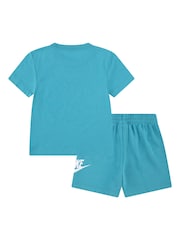 Nike Blue Little Kids Club T-Shirt and Shorts Set - Image 2 of 5