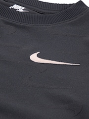 Nike Grey Little Kids Swoosh Motion Jaquard Long Sleeve Top and Shorts Set - Image 4 of 4