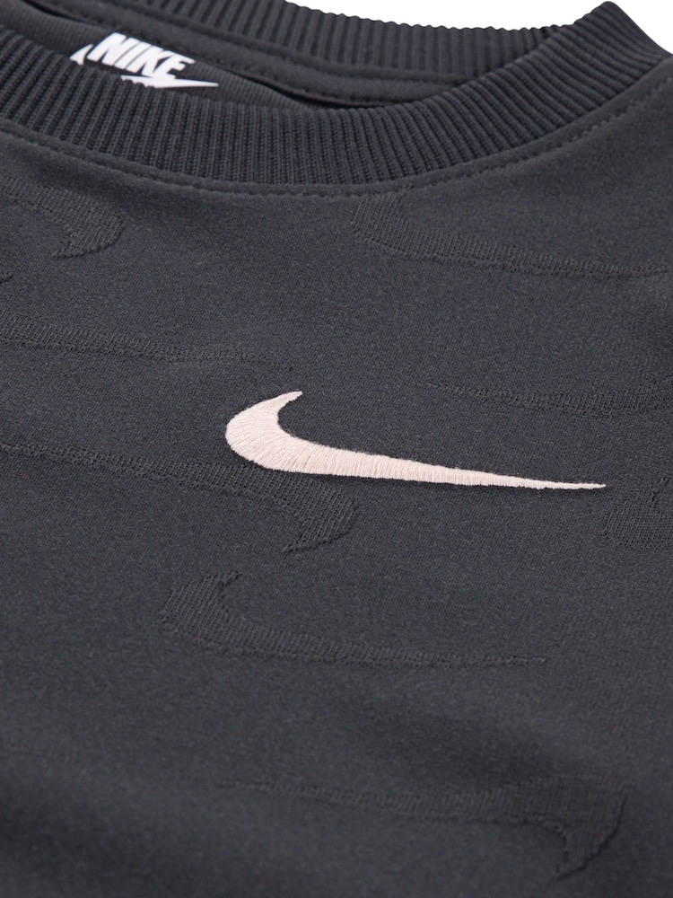 Nike Little Kids Swoosh Motion Jaquard Long Sleeve Top and Shorts Set - Image 4 of 4 Nike Little Kids Swoosh Motion Jaquard Long Sleeve Top and Shorts Set - Image 4 of 4