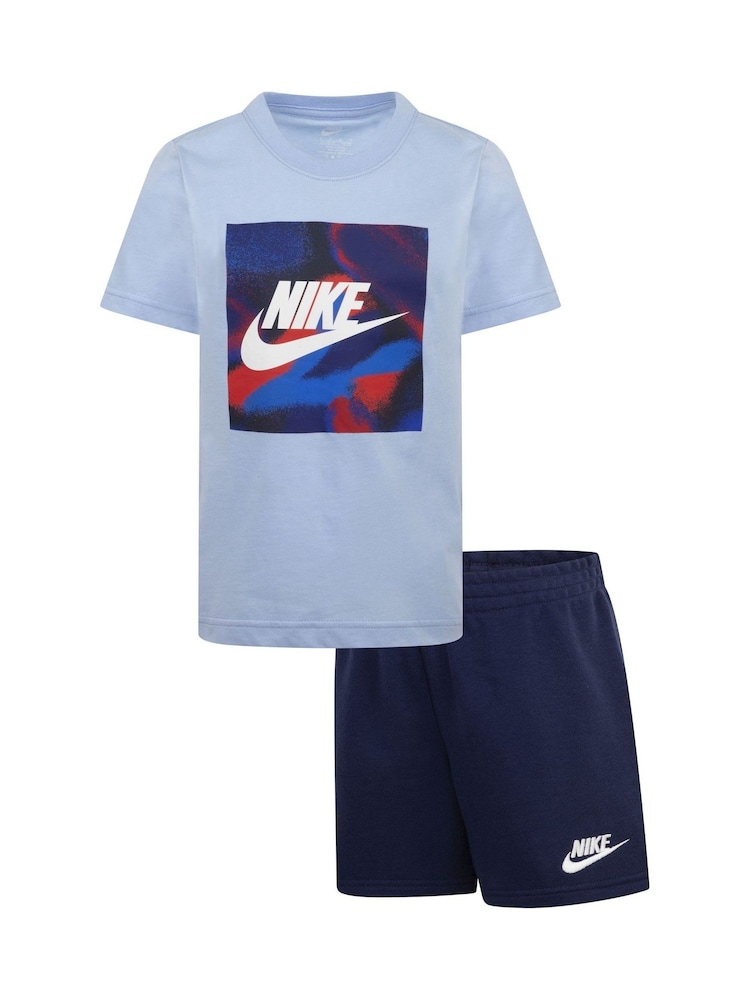 Nike Blue Little Kids Club Express T-Shirt and Shorts Set - Image 1 of 5