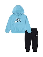 Nike Black Little Kids Outside Overhead Hoodie and Joggers Tracksuit - Image 1 of 1