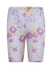 Nike Purple Little Kids Flowral T-Shirt And Shorts Set - Image 3 of 5