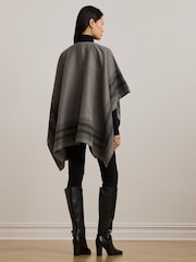 Lauren Ralph Lauren Grey Wool Blend Poncho - Image 4 of 9