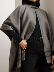 Lauren Ralph Lauren Grey Wool Blend Poncho - Image 5 of 9