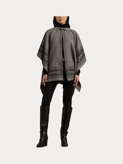 Lauren Ralph Lauren Grey Wool Blend Poncho - Image 8 of 9