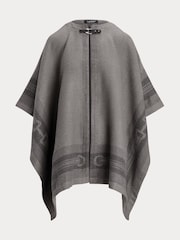 Lauren Ralph Lauren Grey Wool Blend Poncho - Image 9 of 9
