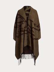Lauren Ralph Lauren Oversized Print Brown Poncho - Image 5 of 5