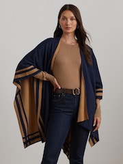 Lauren Ralph Lauren Acrylic Stripe Detail Poncho - Image 1 de 5