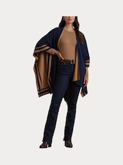 Lauren Ralph Lauren Acrylic Stripe Detail Poncho - Image 3 de 5