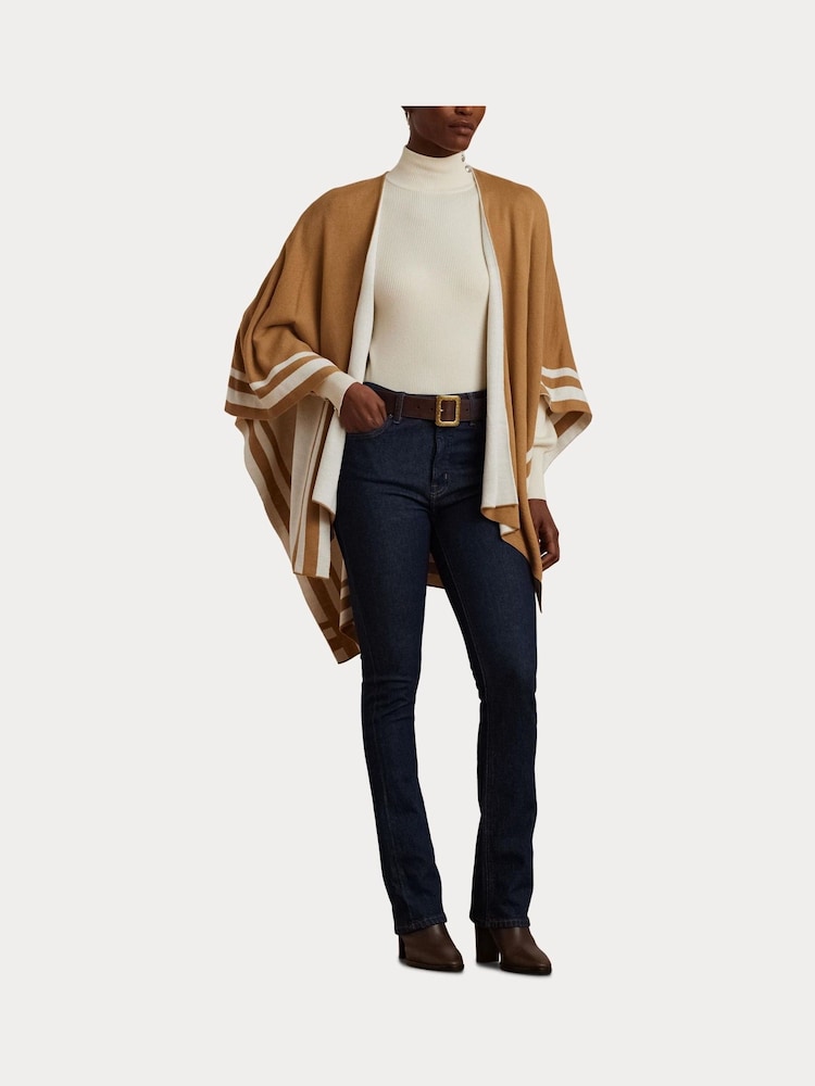 Lauren Ralph Lauren Acrylic Stripe Detail Poncho - Image 3 of 8