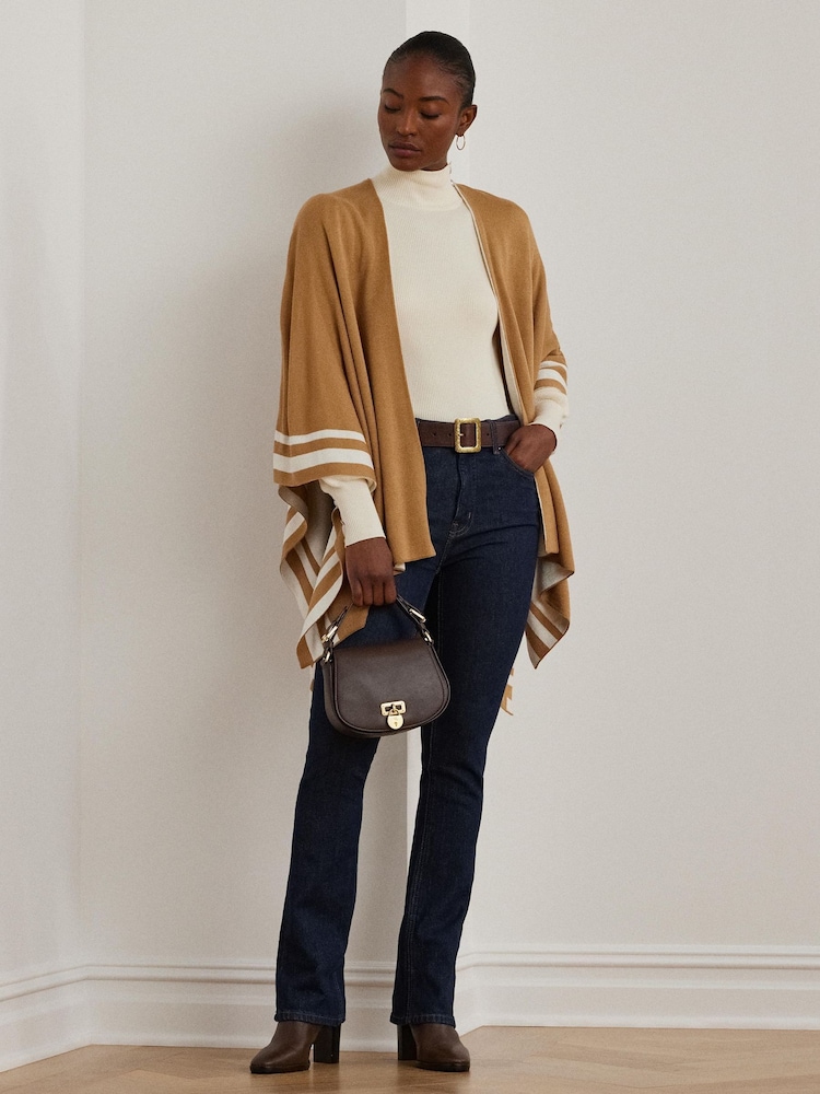 Lauren Ralph Lauren Acrylic Stripe Detail Poncho - Image 4 of 8