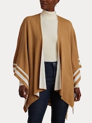 Marrone - Lauren Ralph Lauren Poncho in acrilico A righe - Immagine 5 di 8