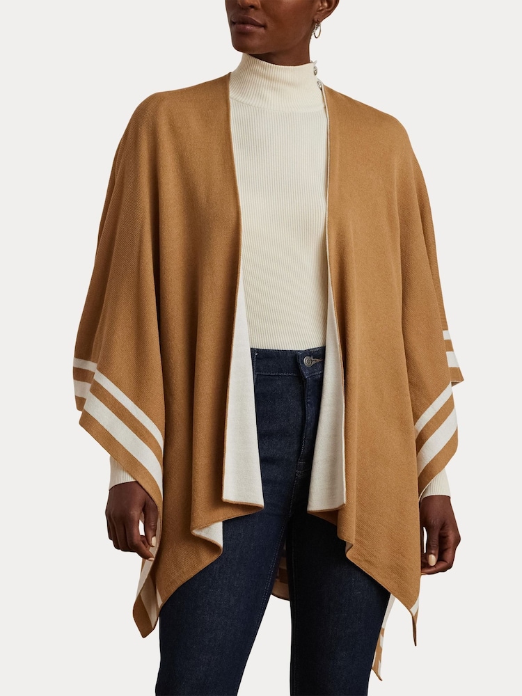 Lauren Ralph Lauren Acrylic Stripe Detail Poncho - Image 5 of 8