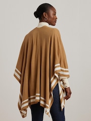 Marrone - Lauren Ralph Lauren Poncho in acrilico A righe - Immagine 6 di 8