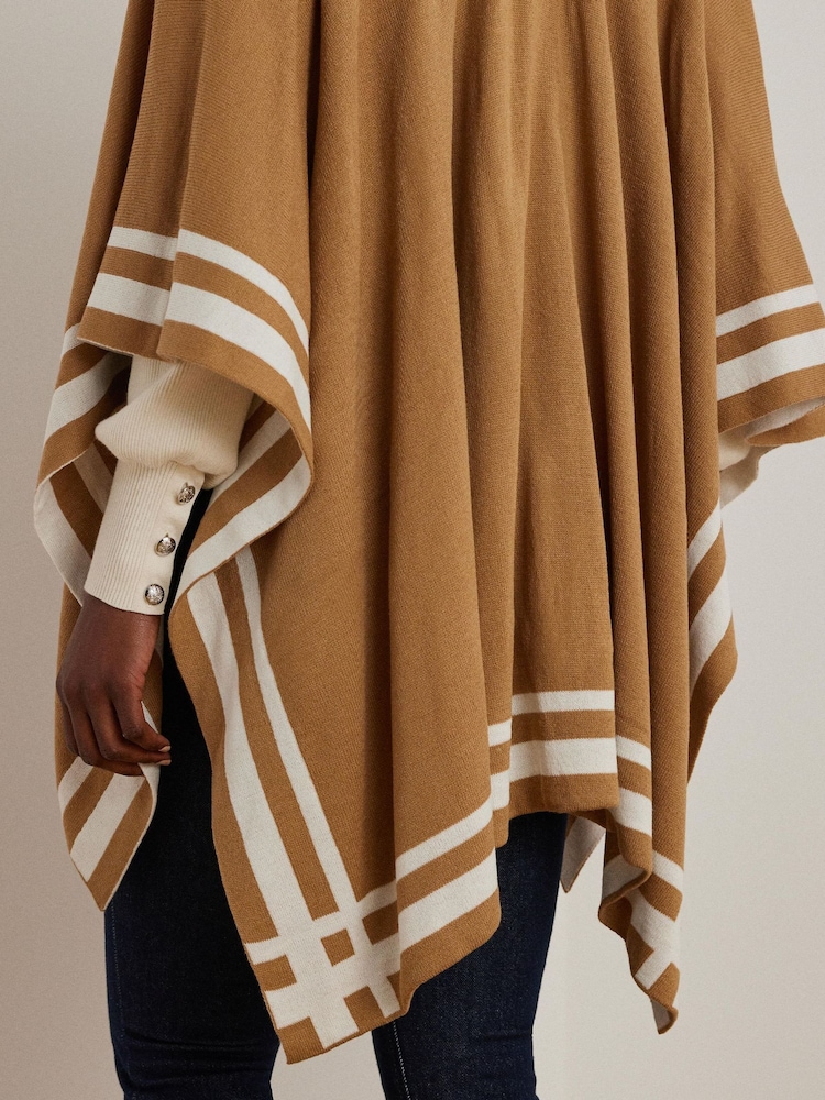 Lauren Ralph Lauren Acrylic Stripe Detail Poncho - Image 7 of 8