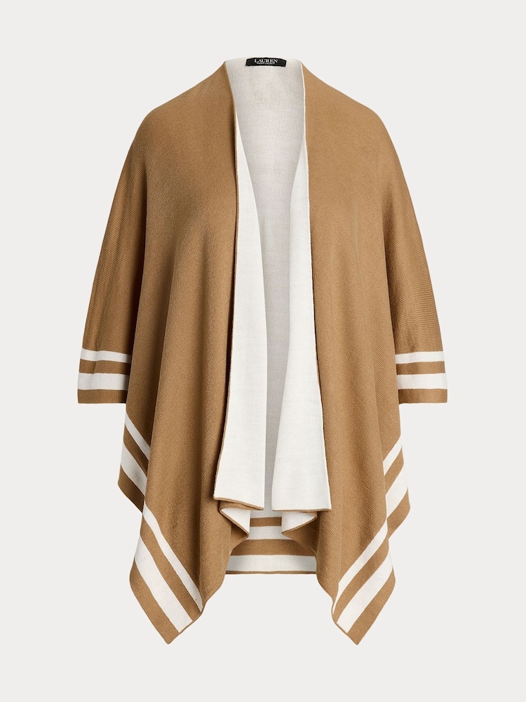 Marrone - Lauren Ralph Lauren Poncho in acrilico A righe - Immagine 8 di 8