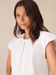 Ro&Zo White Cotton Puff Sleeve Top - Image 2 of 3