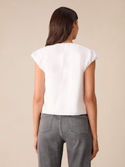 Ro&Zo White Cotton Puff Sleeve Top - Image 3 of 3
