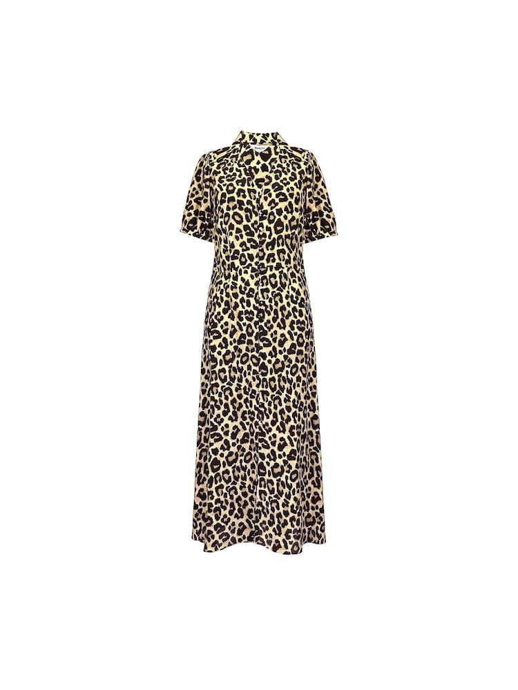 Ro&Zo Animal Print Leopard Print Button Through Shirt Dress - Image 10 of 10