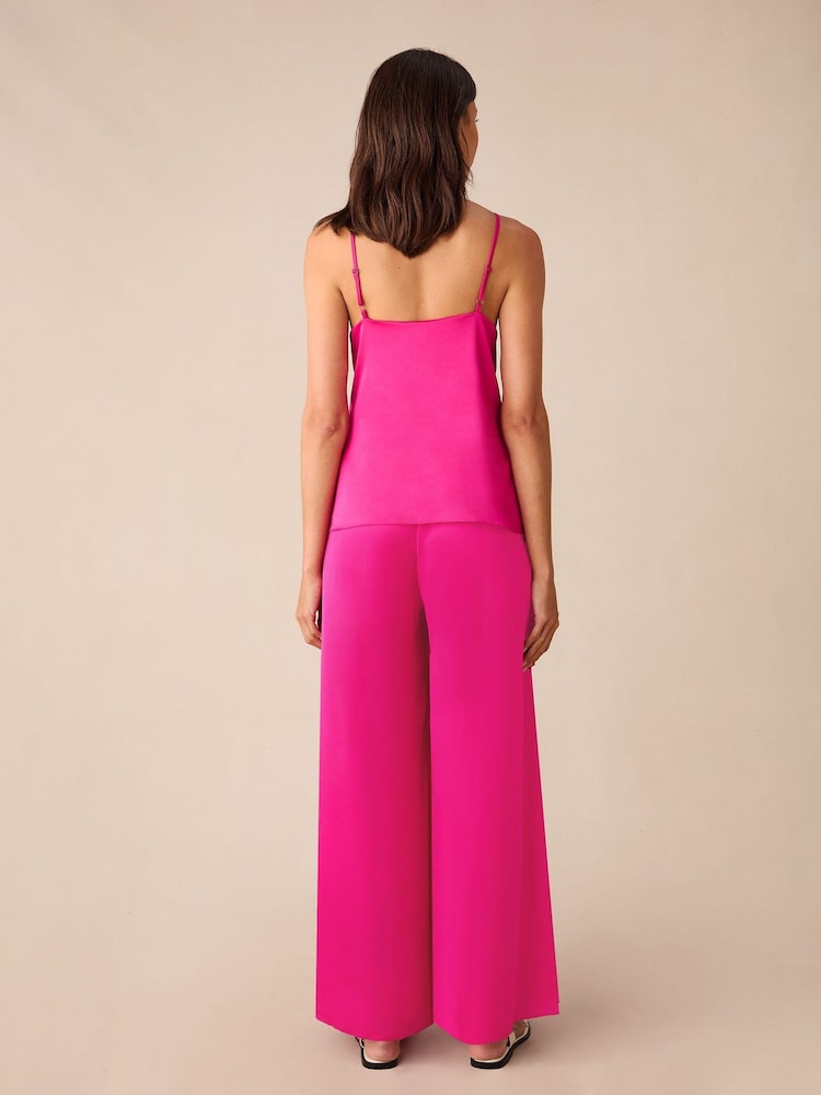 Ro&Zo Pink Satin Wide Leg Trousers - Image 3 of 3