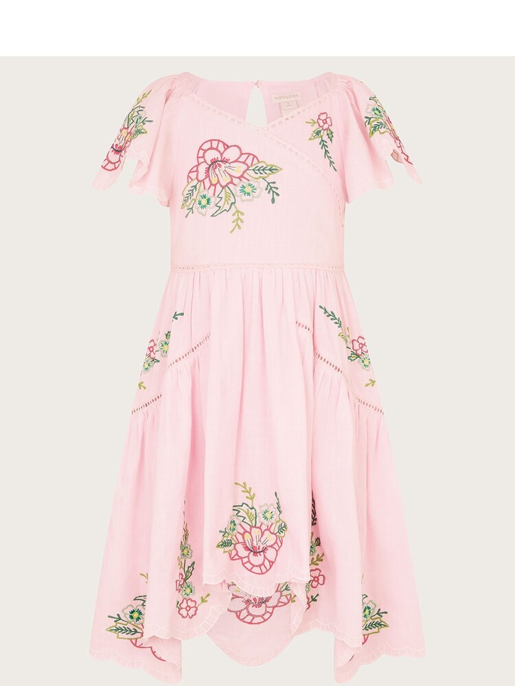 Monsoon Pink Boutique Embroidered Cutwork Dress - Image 1 of 3