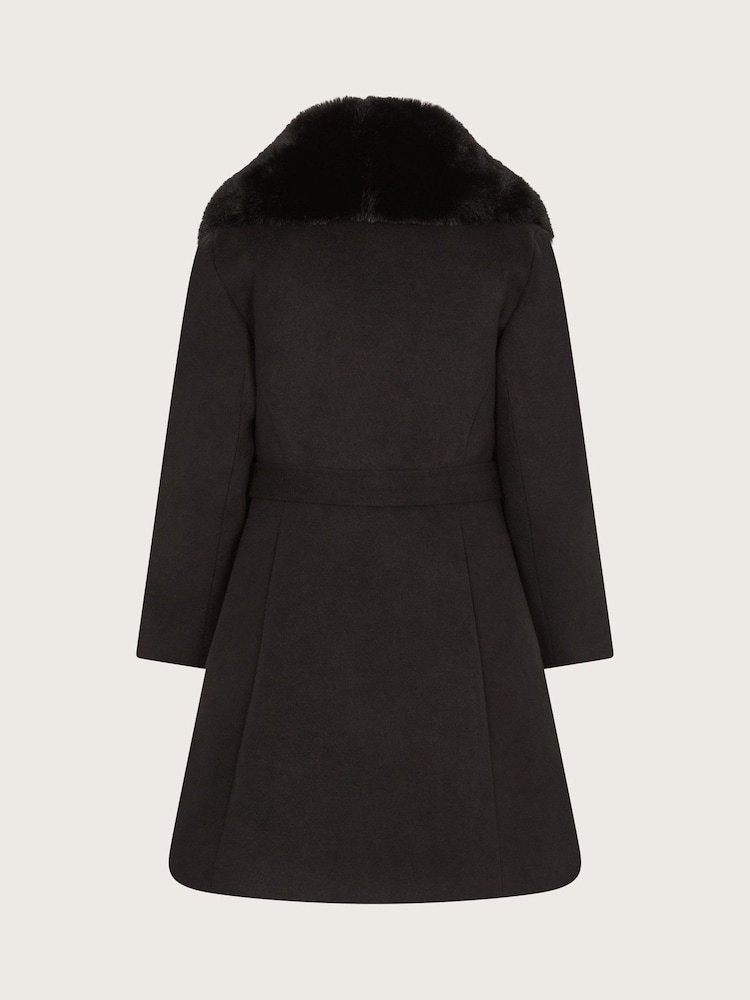 Monsoon Black Diamante Belt Shawl Coat - Image 1 of 3