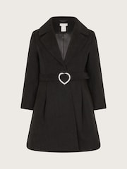 Monsoon Black Diamante Belt Shawl Coat - Image 2 of 3