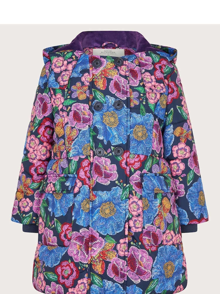 Monsoon Pink Tapestry Print Coat - Image 1 of 3