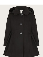 Monsoon Black Pleated Skirt Coat - Image 1 of 3