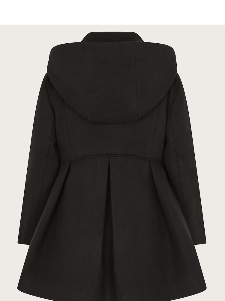 Monsoon Black Pleated Skirt Coat - Image 2 of 3