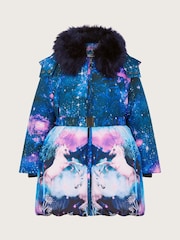 Monsoon Blue Ulla Unicorn Print Coat - Image 1 of 4