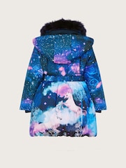 Monsoon Blue Ulla Unicorn Print Coat - Image 2 of 4