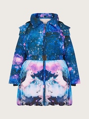 Monsoon Blue Ulla Unicorn Print Coat - Image 3 of 4