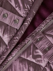 Monsoon Purple Metallic Chevron Faux Fur Collar Coat - Image 4 of 4