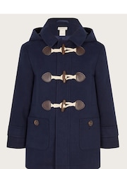 Monsoon Blue Hooded Duffle Coat - Image 1 of 3