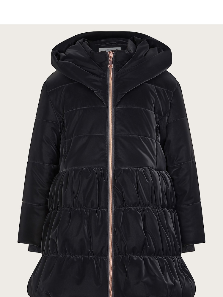Monsoon Black Supersoft Tiered Coat - Image 1 of 3