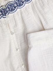 Monsoon White Embroidered Frill Top and Shorts Set - Image 2 of 4