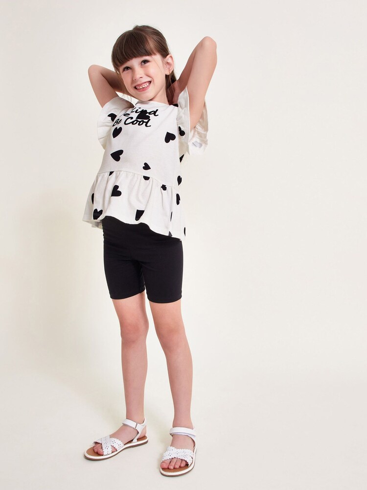 Monsoon Black 'Be Kind' Heart Jersey Set - Image 1 of 4