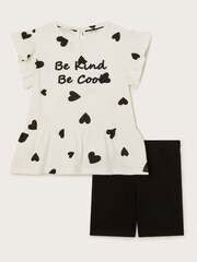 Monsoon Black 'Be Kind' Heart Jersey Set - Image 2 of 4
