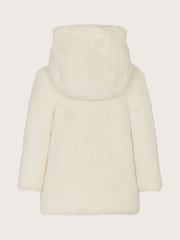 Monsoon Pink Baby Reversible Faux Fur Coat - Image 2 of 4