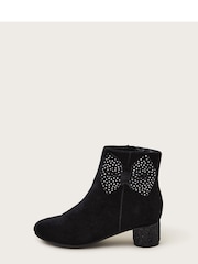 Monsoon Black Velvet Bow Boots - Image 3 of 3