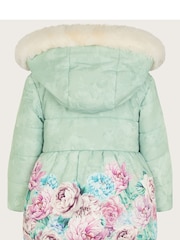 Monsoon Green Baby Floral Coat - Image 2 of 3