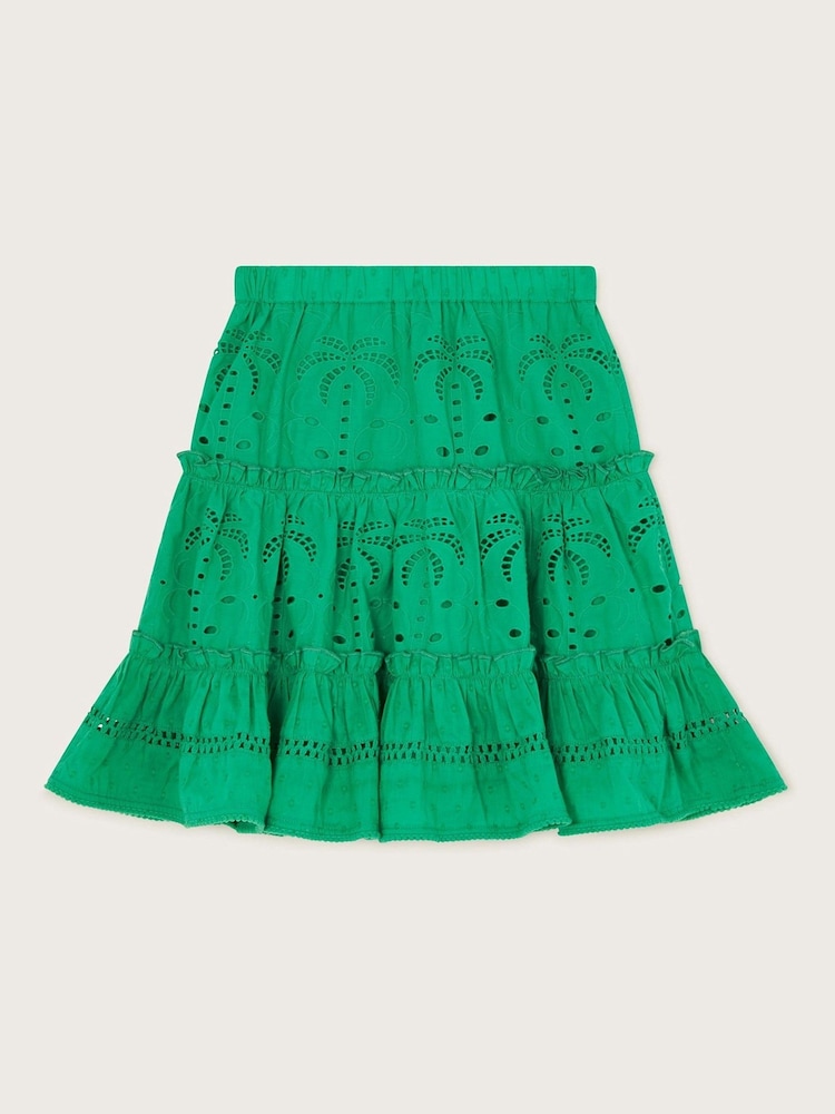 Monsoon Green Boutique Broderie Palm Skirt - Image 2 of 4