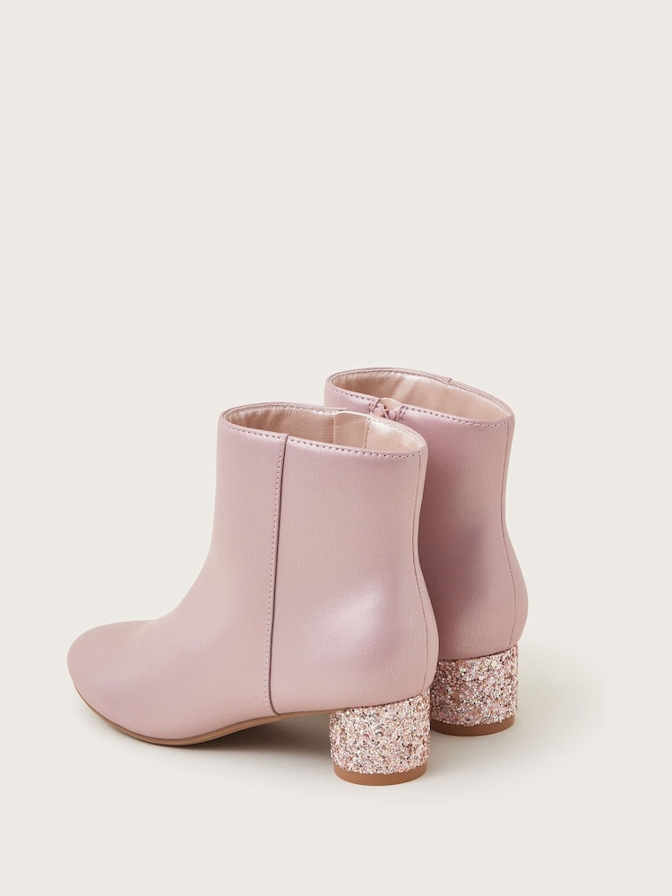 Monsoon Pink Shimmer Heel Boots - Image 2 of 2
